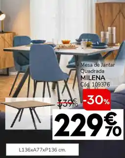 Conforama Mesa de Jantar Quadrada MILENA promoção