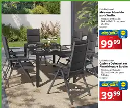 Lidl LIVARNO home Cadeira Dobrável em Alumínio para Jardim promoção