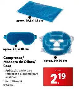 Lidl Compressa/ Máscara de Olhos/ Cara promoção