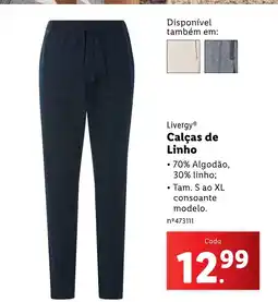 Lidl Livergy Calças de Linho promoção