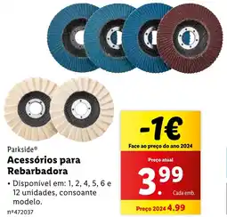 Lidl Parkside Acessórios para Rebarbadora promoção