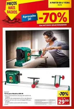 Lidl Parkside Torno para Madeira 600 W promoção
