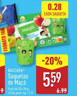 ALDI BACCARA Saquetas de Maçã promoção