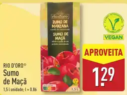 ALDI RIO D'ORO Sumo de Maçã promoção