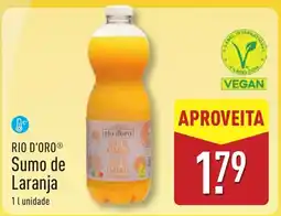 ALDI RIO D'ORO Sumo de Laranja promoção