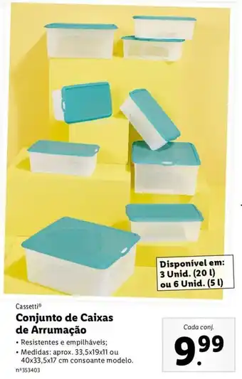 Lidl Cassetti Conjunto de Caixas de Arrumação promoção