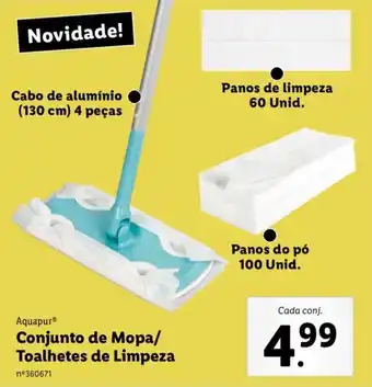 Lidl Aquapur Conjunto de Mopa/ Toalhetes de Limpeza promoção