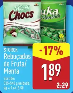 ALDI STORCK Rebucados de Fruta/ Menta promoção