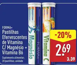 FORMA+ Pastilhas Efervescentes de Vitamina C/ Magnésio Vitamina B6