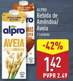 ALDI ALPRO Bebida de ro Amêndoa/ Aveia promoção