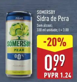 ALDI SOMERSBY Sidra de Pera promoção