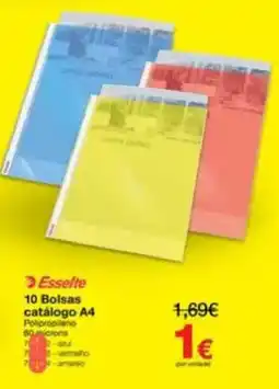 Staples Esselte 10 Bolsas catálogo A4 promoção