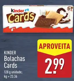 ALDI KINDER Bolachas Cards promoção