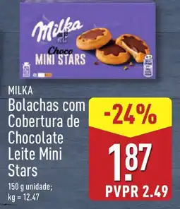 MILKA Bolachas com Cobertura de Chocolate Leite Mini Stars
