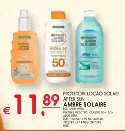 Protetor/loção solar/ after sun ambre solaire
