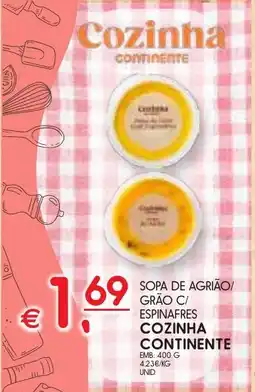 Meu Super Sopa de agrião/ grão c/ espinafres cozinha continente promoção