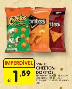 Snacks cheetos/ doritos tex-mex/ futebolas/ rib'session