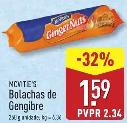 ALDI MCVITIE'S Bolachas de Gengibre promoção