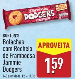 ALDI BURTON'S Bolachas com Recheio de Framboesa Jammie dodgers promoção