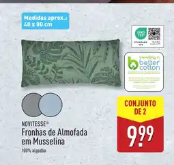 ALDI NOVITESSE Fronhas de Almofada em Musselina 100% algodão promoção