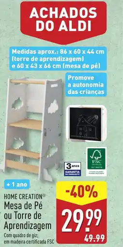ALDI HOME CREATION Mesa de Pé ou Torre de Aprendizagem promoção
