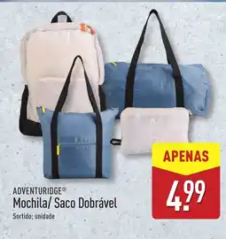ALDI ADVENTURIDGE Mochila/ Saco Dobrável promoção