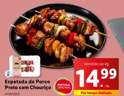 Lidl Espetada de Porco Preto com Chouriço promoção