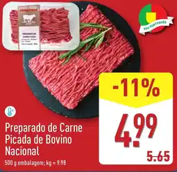 ALDI Preparado de Carne Picada de Bovino Nacional promoção