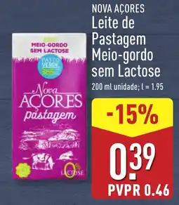 NOVA AÇORES Leite de Pastagem Meio-gordo sem Lactose