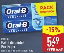 ALDI ORAL-B Pasta de Dentes Pro-Expert promoção