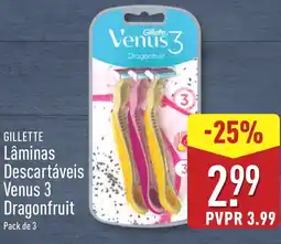 ALDI GILLETTE Lâminas Descartáveis Venus 3 Dragonfruit promoção