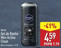 ALDI NIVEA Gel de Banho Men Active Clean promoção