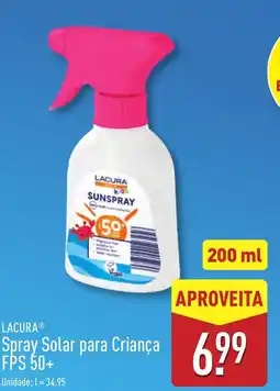 ALDI LACURA Spray Solar para Criança FPS 50+ promoção