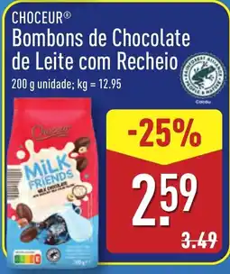 ALDI CHOCEUR Bombons de Chocolate de Leite com Recheio promoção