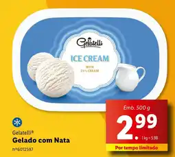 Lidl Gelatelli Gelado com Nata promoção