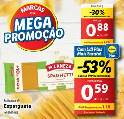 Lidl Milaneza Esparguete promoção