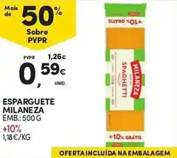 Continente Esparguete milaneza promoção