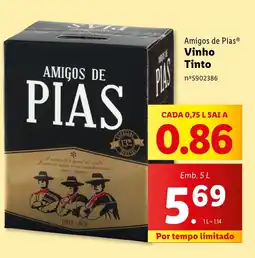 Lidl Amigos de Pias Vinho Tinto promoção