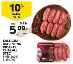 Continente Salsicha argentina picante chakall stec promoção