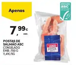 Continente Postas de salmao asc congelado promoção