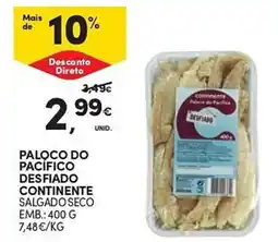 Continente Paloco do pacifico desfiado continente salgado seco promoção