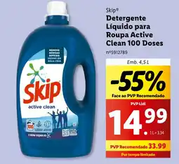 Skip Detergente Líquido para Roupa Active Clean 100 Doses