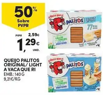 Continente Queijo palitos original/light a vaca que ri promoção