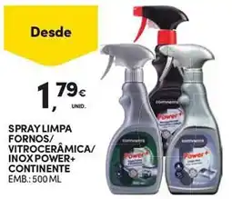 Continente Spray limpa fornos/ vitrocerâmica/ inox power+ continente promoção