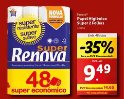 Lidl Renova Papel Higiénico Super 2 Folhas promoção