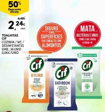 Continente Toalhitas CIF 36 Unid promoção