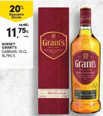 Continente Whisky Grant's 70cl promoção