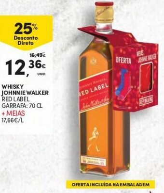 Continente Whisky Johnnie Walker 70cl promoção