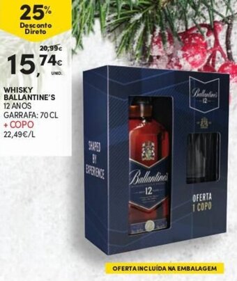 Continente Whisky Ballantine's 70cl promoção