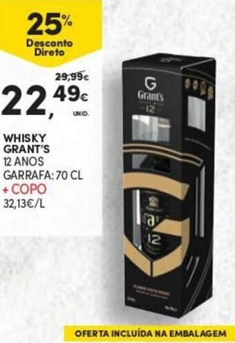 Continente Whisky Grant's 70cl promoção